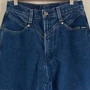 High-Rise Straight Leg Women's Jeans - Dark Blue